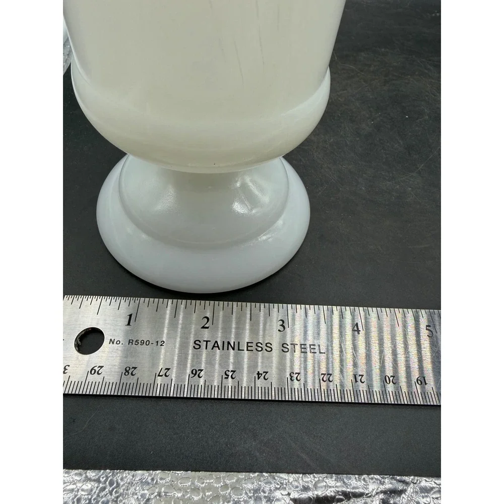 Vintage Cleveland Milk Glass Urn Vase White Pedestal Flared Rim Decor 6 Inch